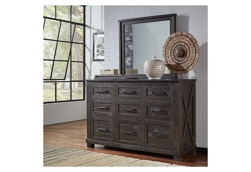 Sun Valley Dresser and Mirror Set by AAmerica at Esprit Decor Home Furnishings